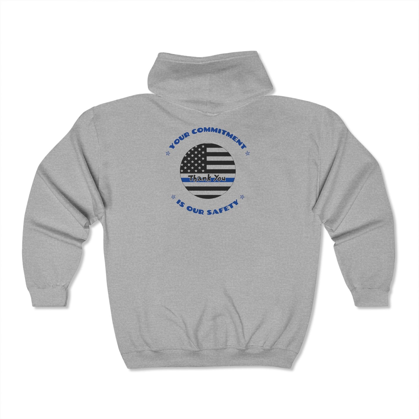 Police Unisex Full Zip Hooded Sweatshirt – Your commitment is our safety