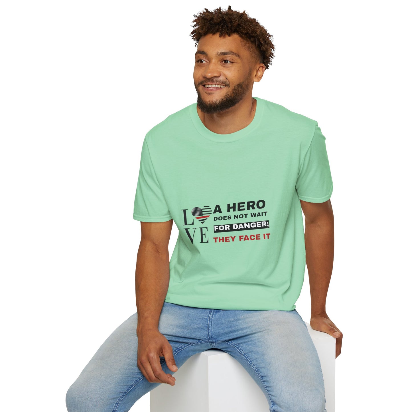 Firefighter Softstyle T-Shirt – A hero does not wait for danger; they face it