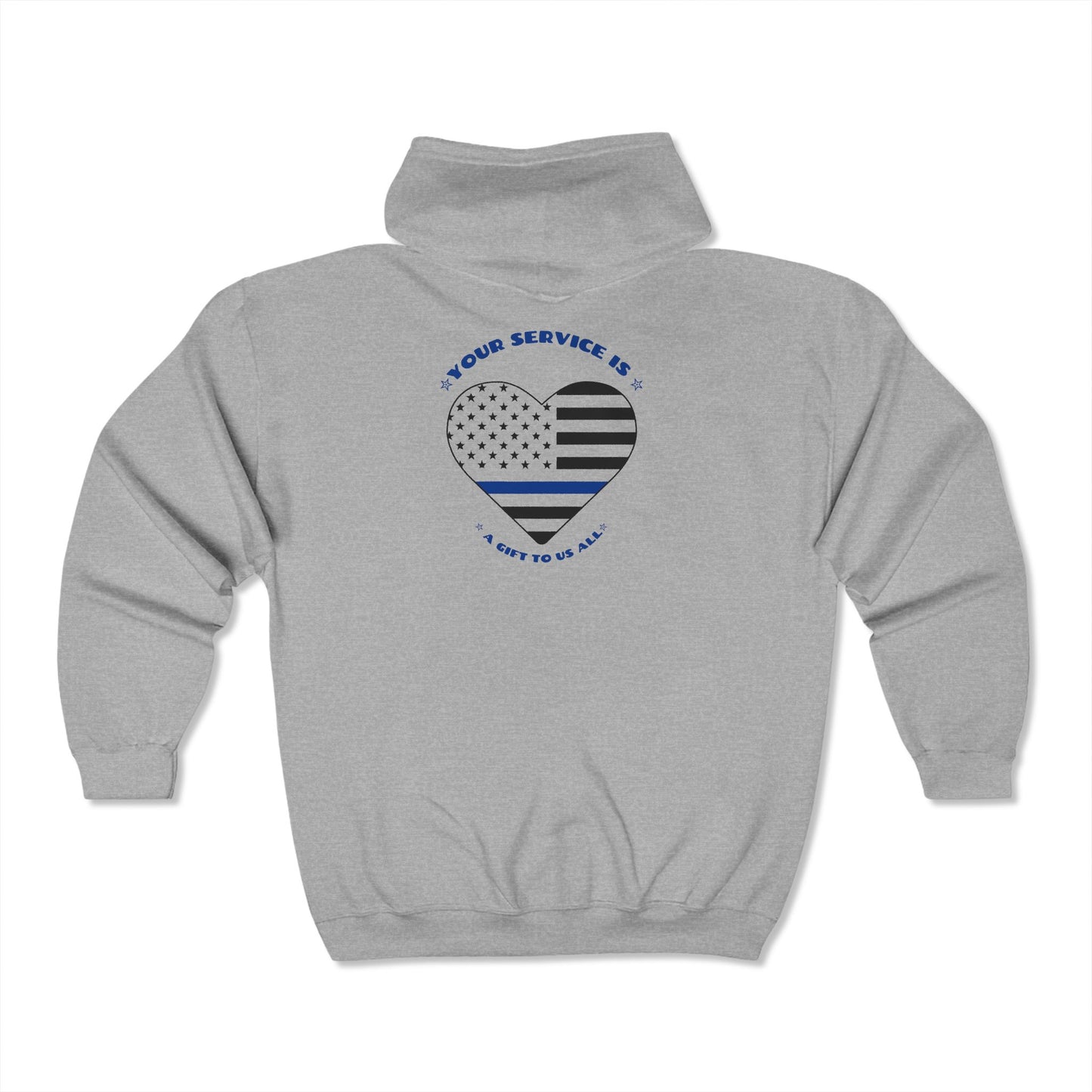Police Unisex Full Zip Hooded Sweatshirt – Your service is a gift to us all