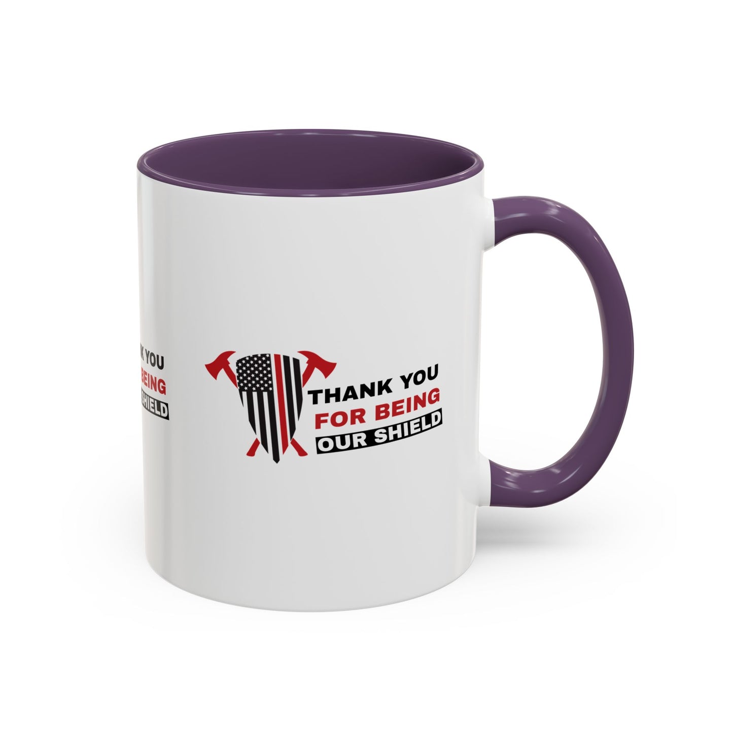 Firefighter Accent Coffee Mug – Thank you for being our shield