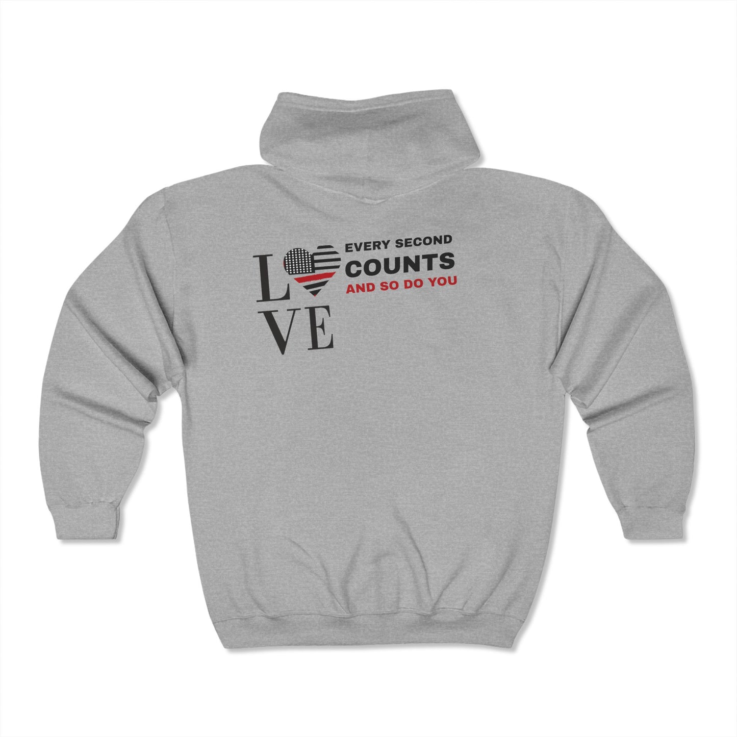 Firefighter Unisex Full Zip Hooded Sweatshirt – Every second counts, and so do you