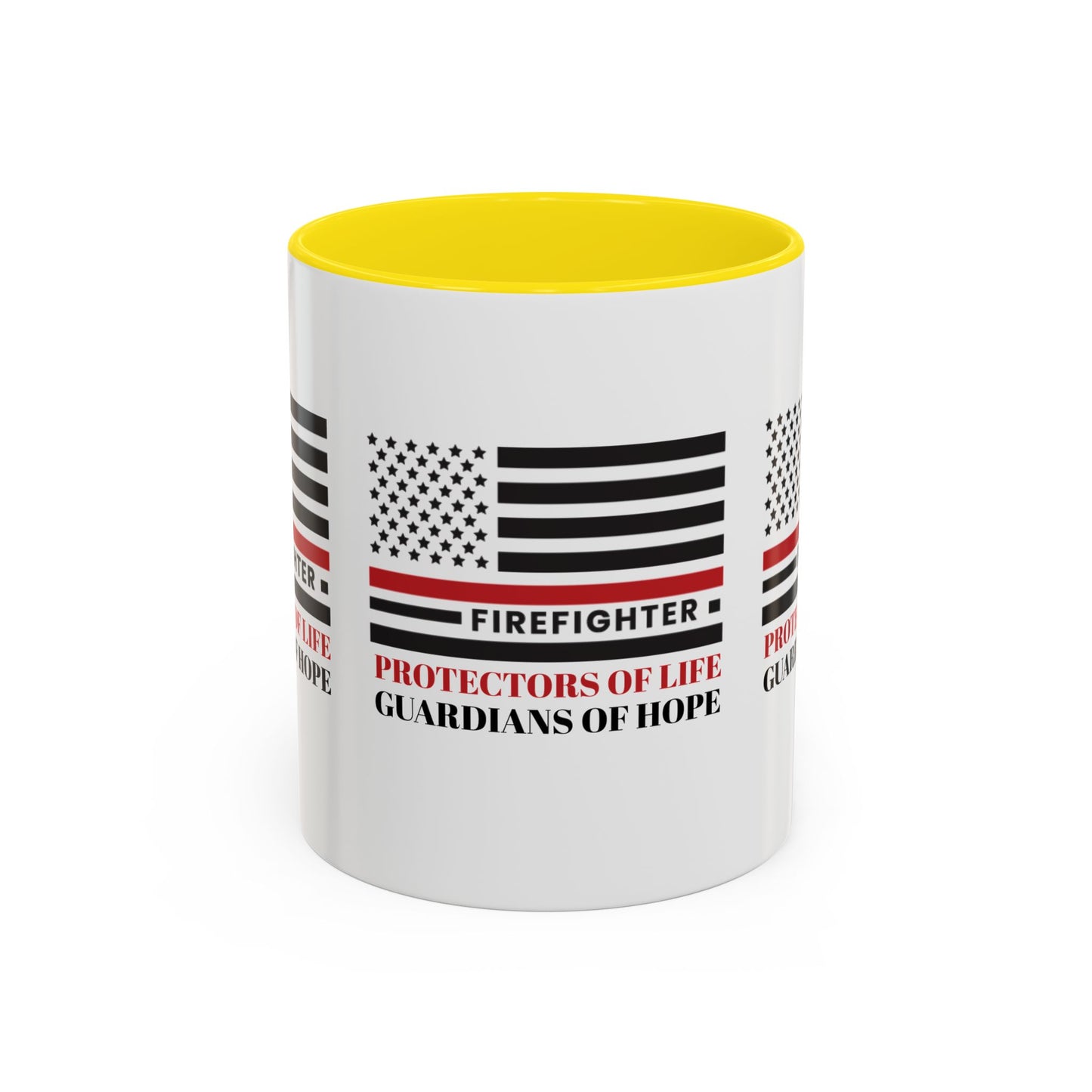 Firefighter Accent Coffee Mug – Firefighters: Protectors of life, guardians of hope