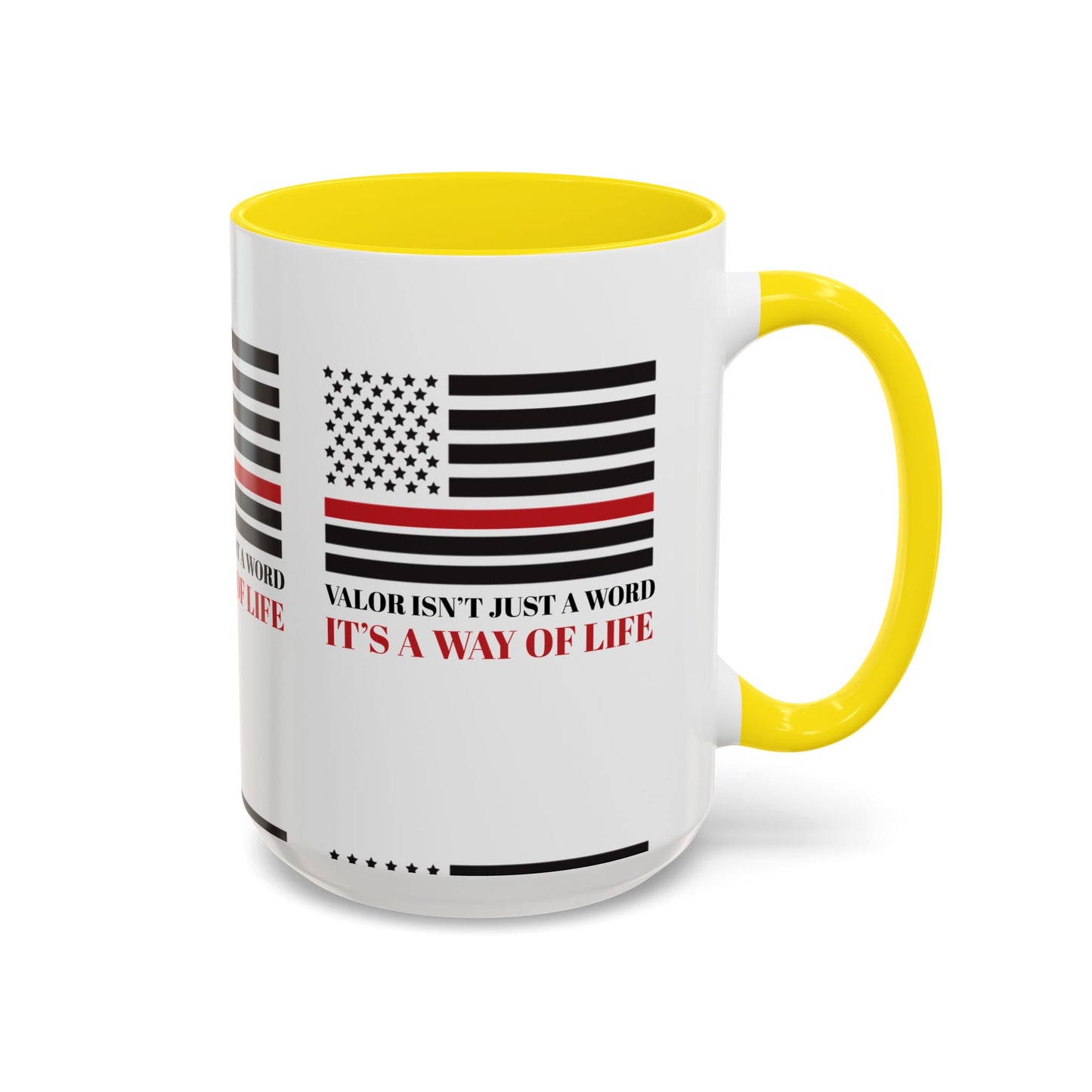 Firefighter Accent Coffee Mug – Valor isn’t just a word—it’s a way of life