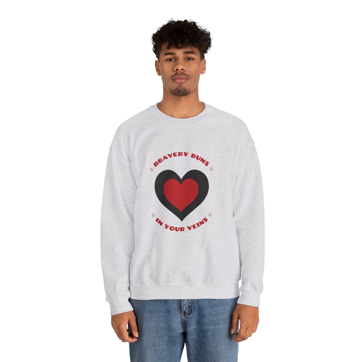 Firefighter Unisex Heavy Blend Crewneck Sweatshirt – Bravery runs in your veins