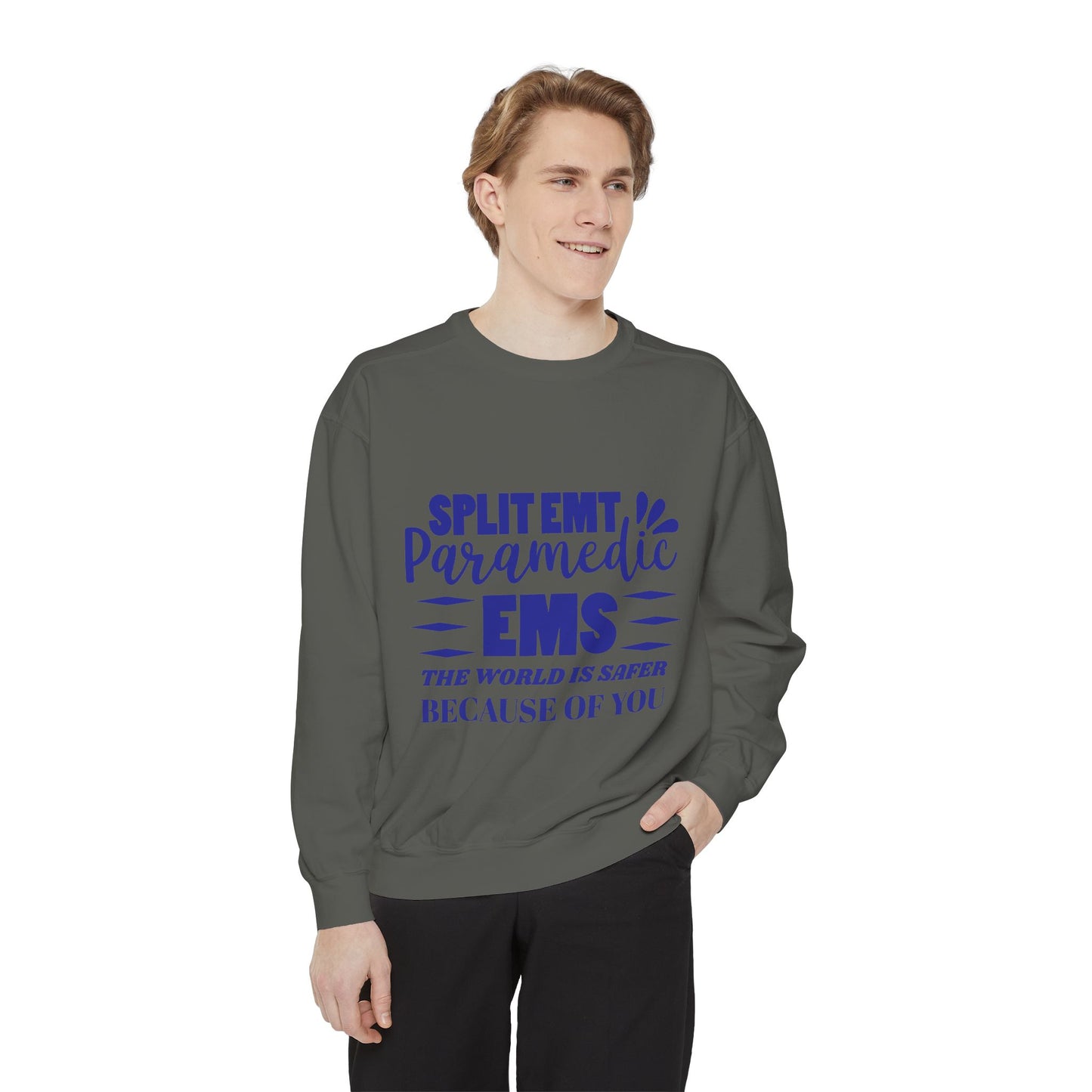 EMS Unisex Garment-Dyed Sweatshirt –The world is safer because of you