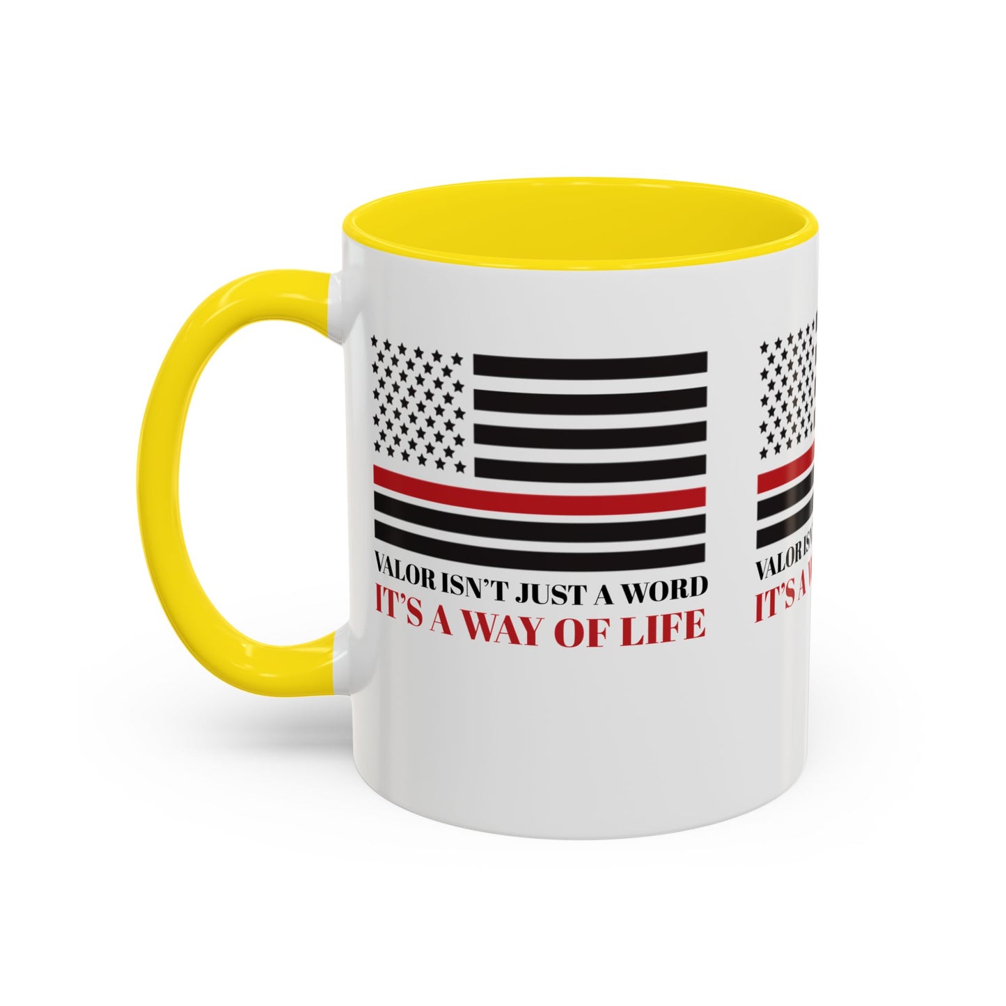 Firefighter Accent Coffee Mug – Valor isn’t just a word—it’s a way of life