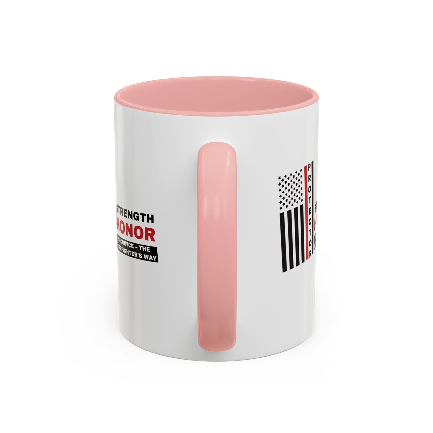 Firefighter Accent Coffee Mug – Strength, honor, sacrifice – the firefighter’s way