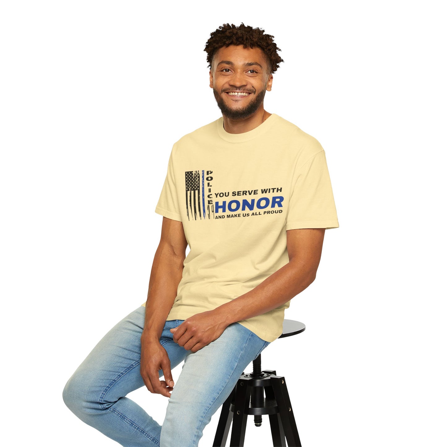 Police Unisex Garment-Dyed T-Shirt – You serve with honor and make us all proud