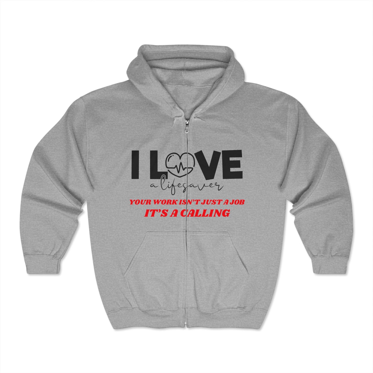 EMS Unisex Full Zip Hooded Sweatshirt – Your work isn’t just a job, it’s a calling