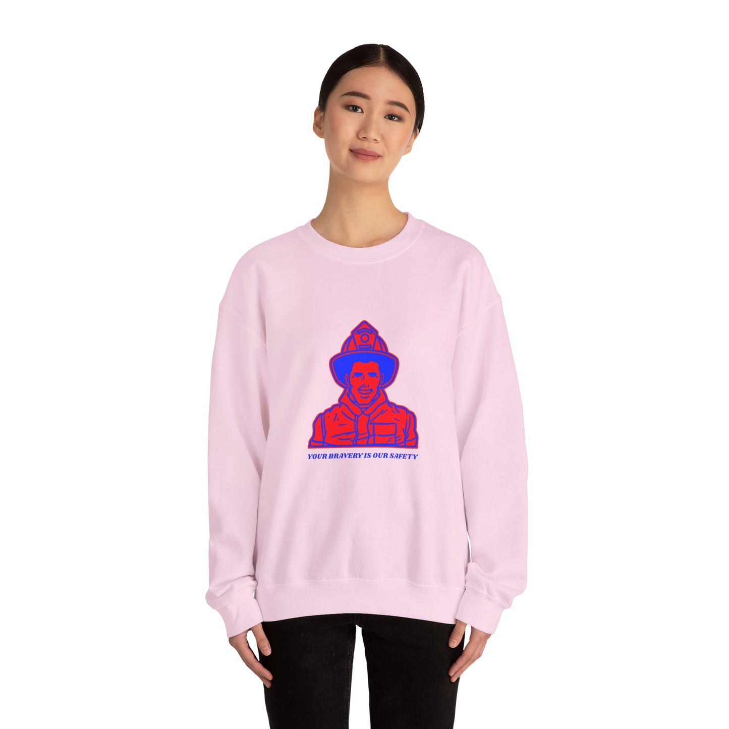 Firefighter Unisex Heavy Blend Crewneck Sweatshirt – Your bravery is our safety