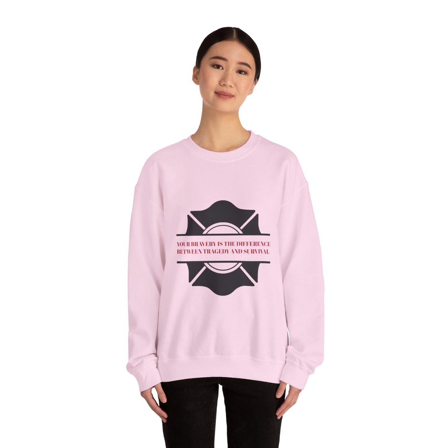 Firefighter Unisex Heavy Blend Crewneck Sweatshirt – Your bravery is the difference between tragedy and survival