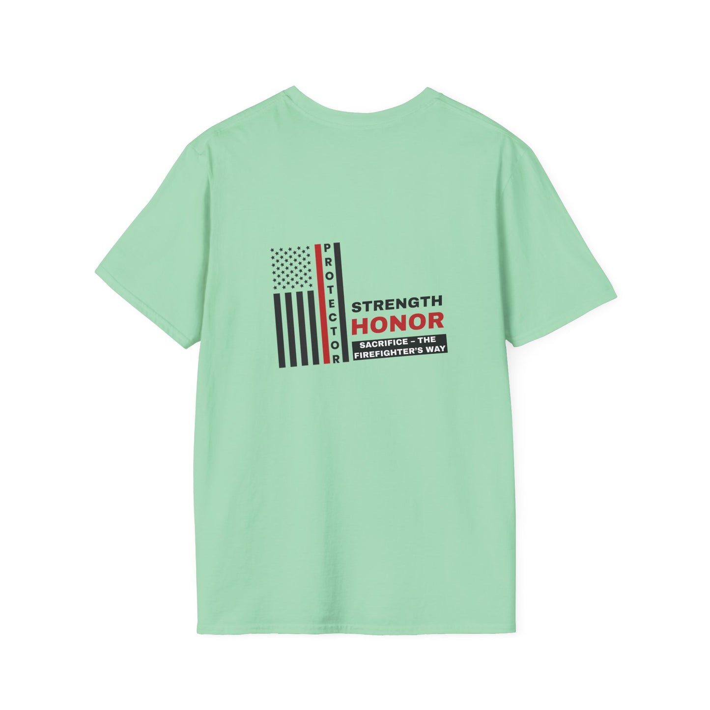Firefighter Softstyle T-Shirt – Strength, honor, sacrifice – the firefighter’s way