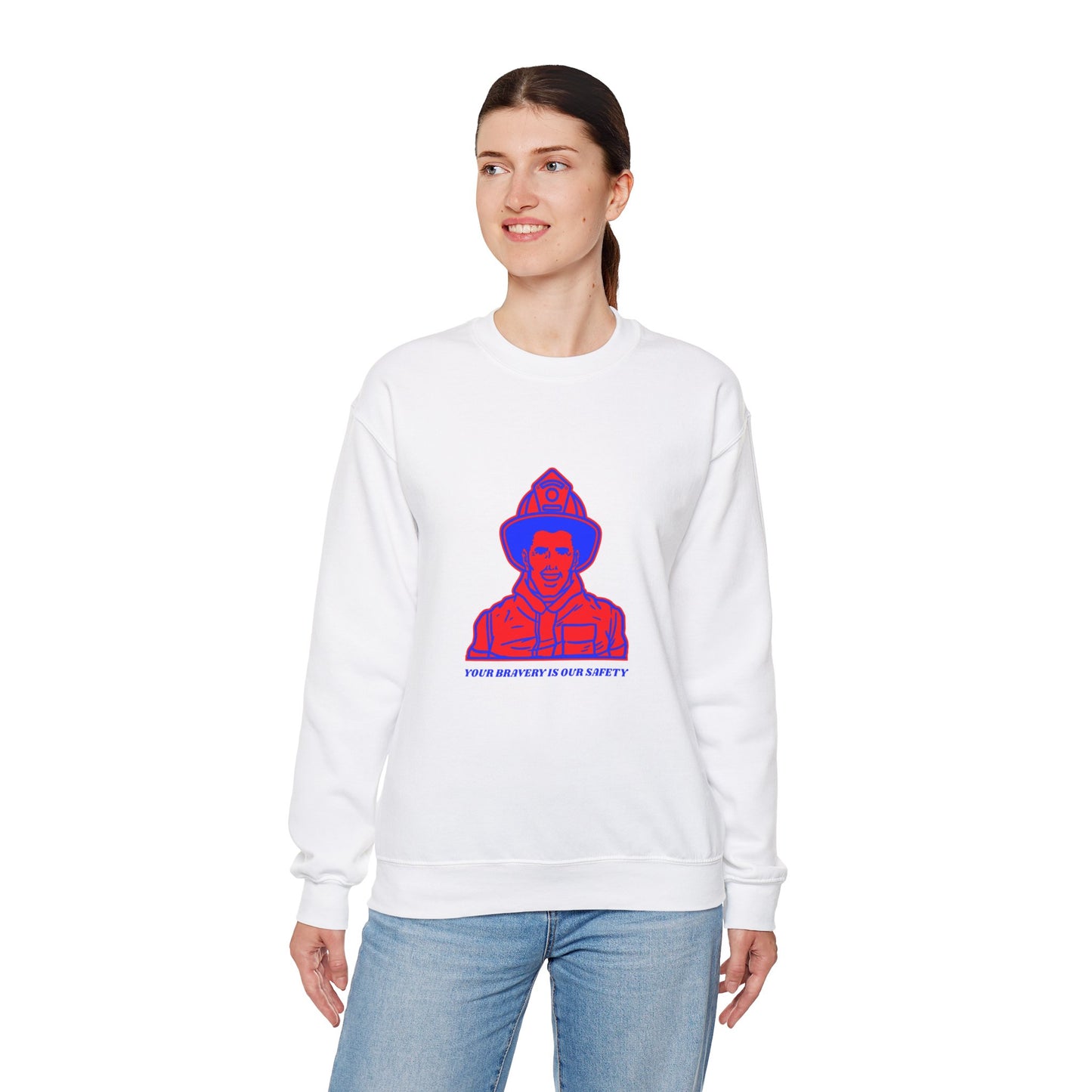 Firefighter Unisex Heavy Blend Crewneck Sweatshirt – Your bravery is our safety