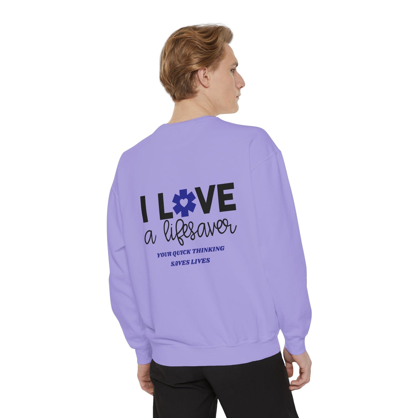 EMS Unisex Garment-Dyed Sweatshirt –Your quick thinking saves lives
