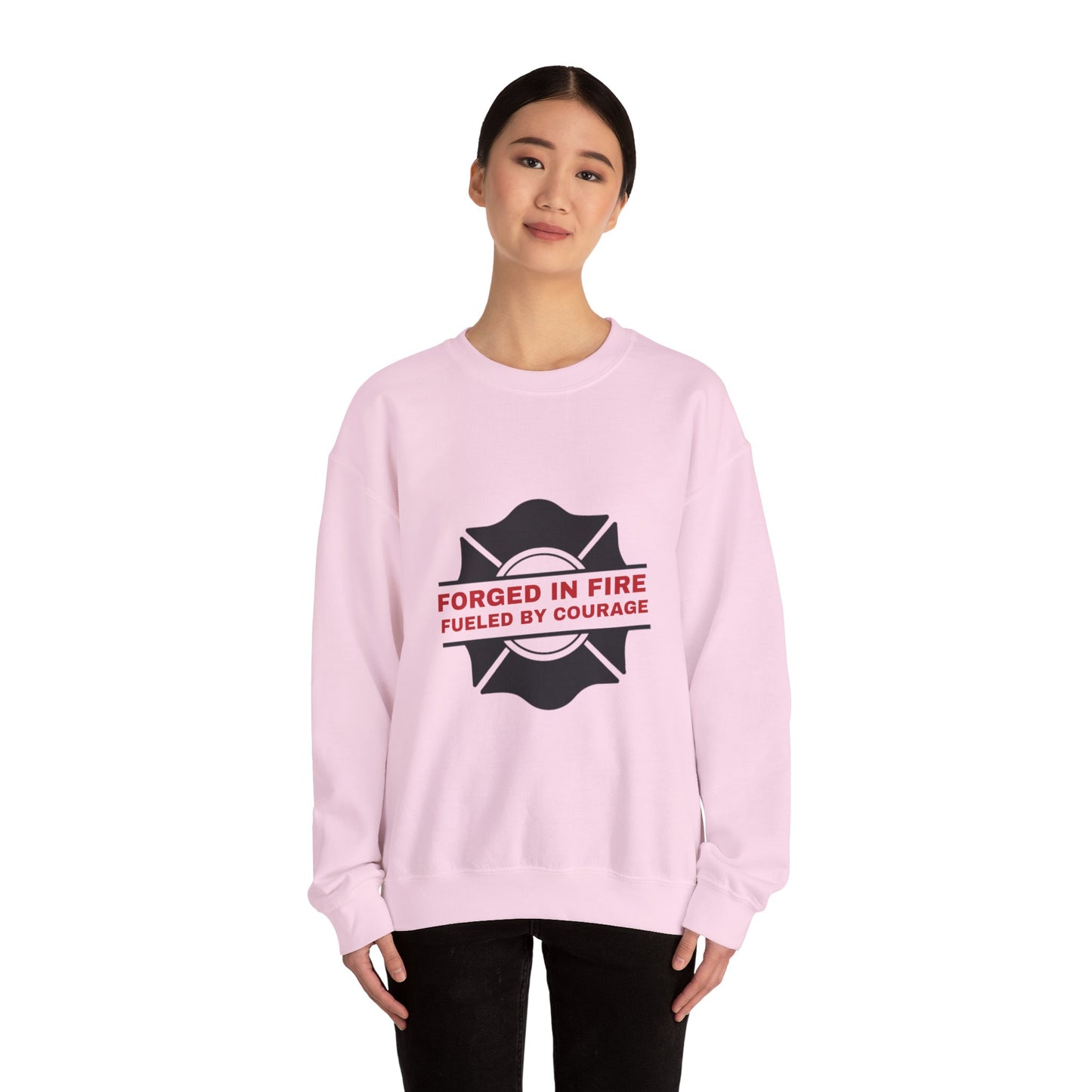 Firefighter Unisex Heavy Blend Crewneck Sweatshirt – Forged in fire, fueled by courage