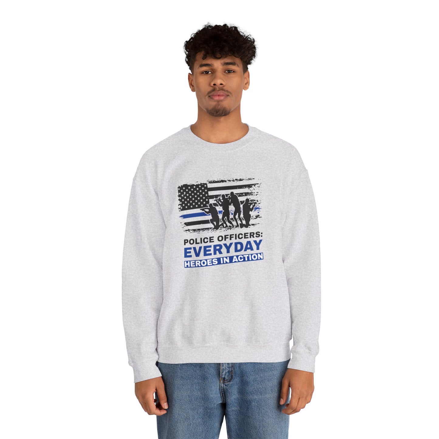 Police Unisex Heavy Blend Crewneck Sweatshirt – Police officers: everyday heroes in action