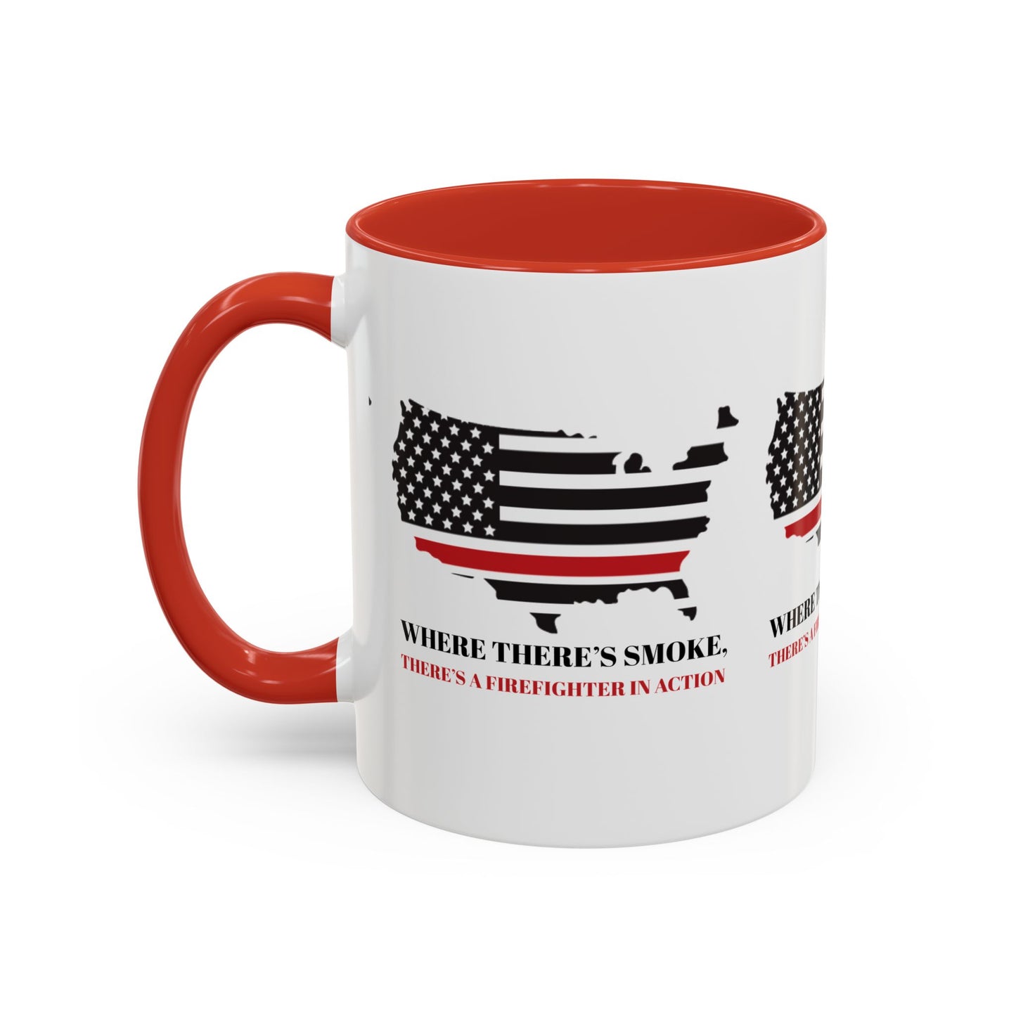 Firefighter Accent Coffee Mug – Where there’s smoke, there’s a firefighter in action