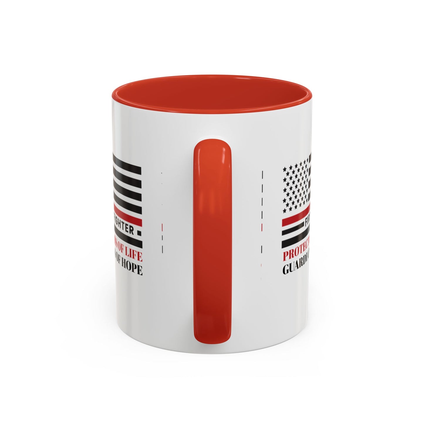 Firefighter Accent Coffee Mug – Firefighters: Protectors of life, guardians of hope