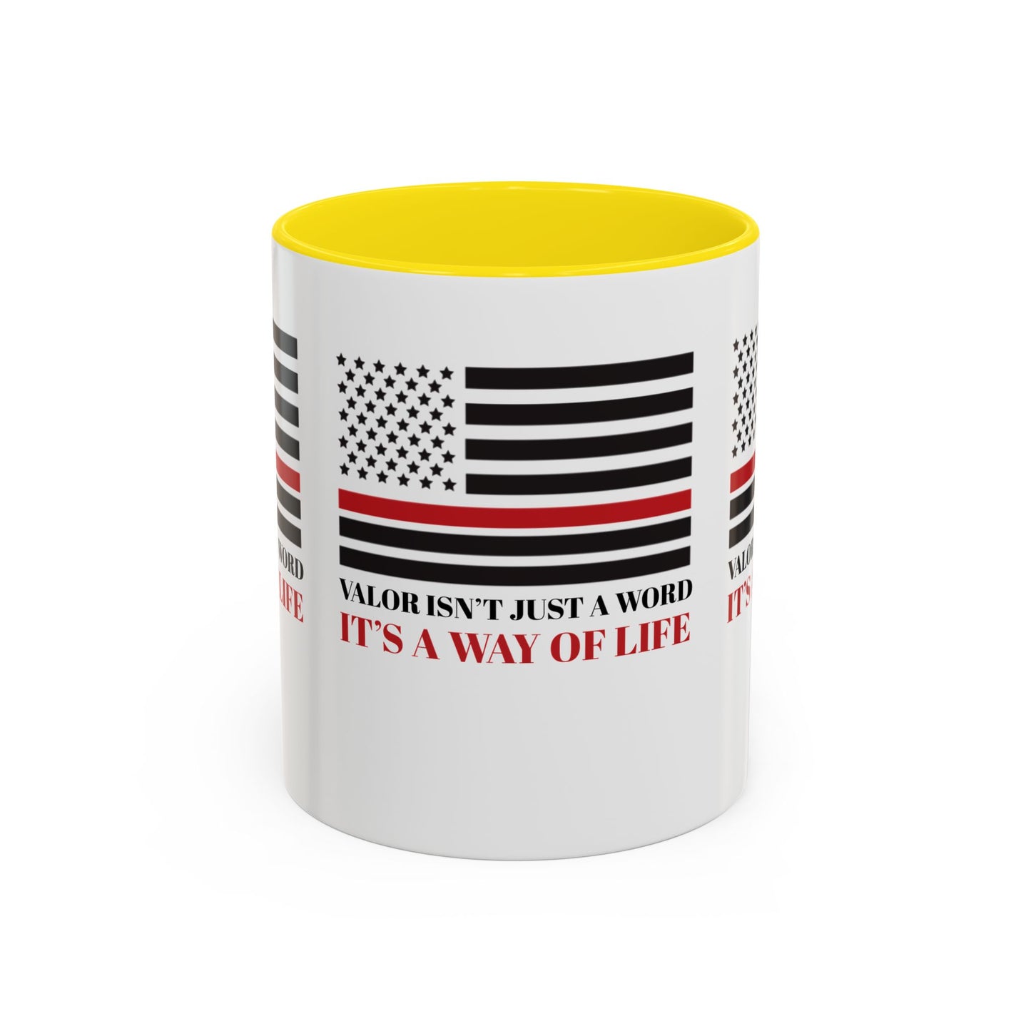 Firefighter Accent Coffee Mug – Valor isn’t just a word—it’s a way of life