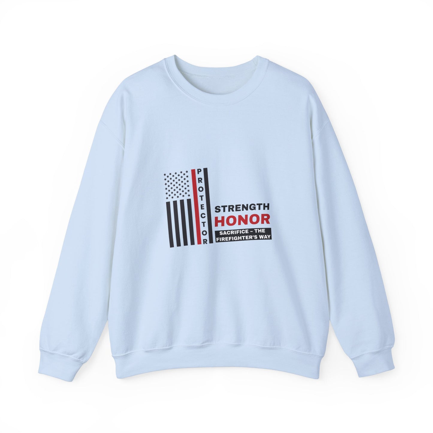 Firefighter Unisex Heavy Blend Crewneck Sweatshirt – Strength, honor, sacrifice – the firefighter’s way