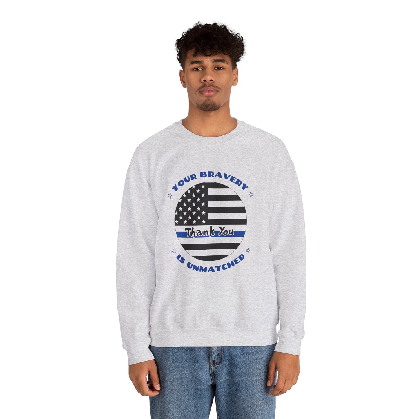 Police Unisex Heavy Blend Crewneck Sweatshirt – Your bravery is unmatched