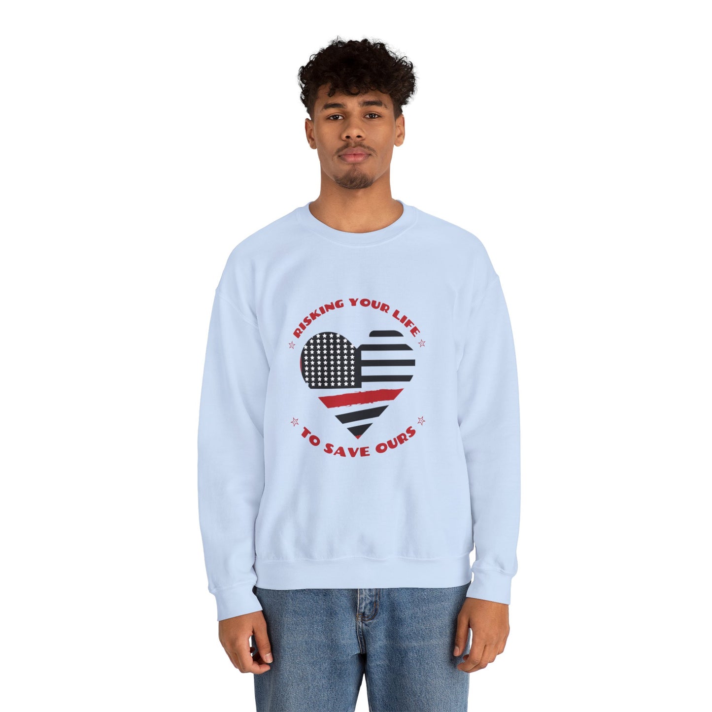 Firefighter Unisex Heavy Blend Crewneck Sweatshirt – Risking your life to save ours
