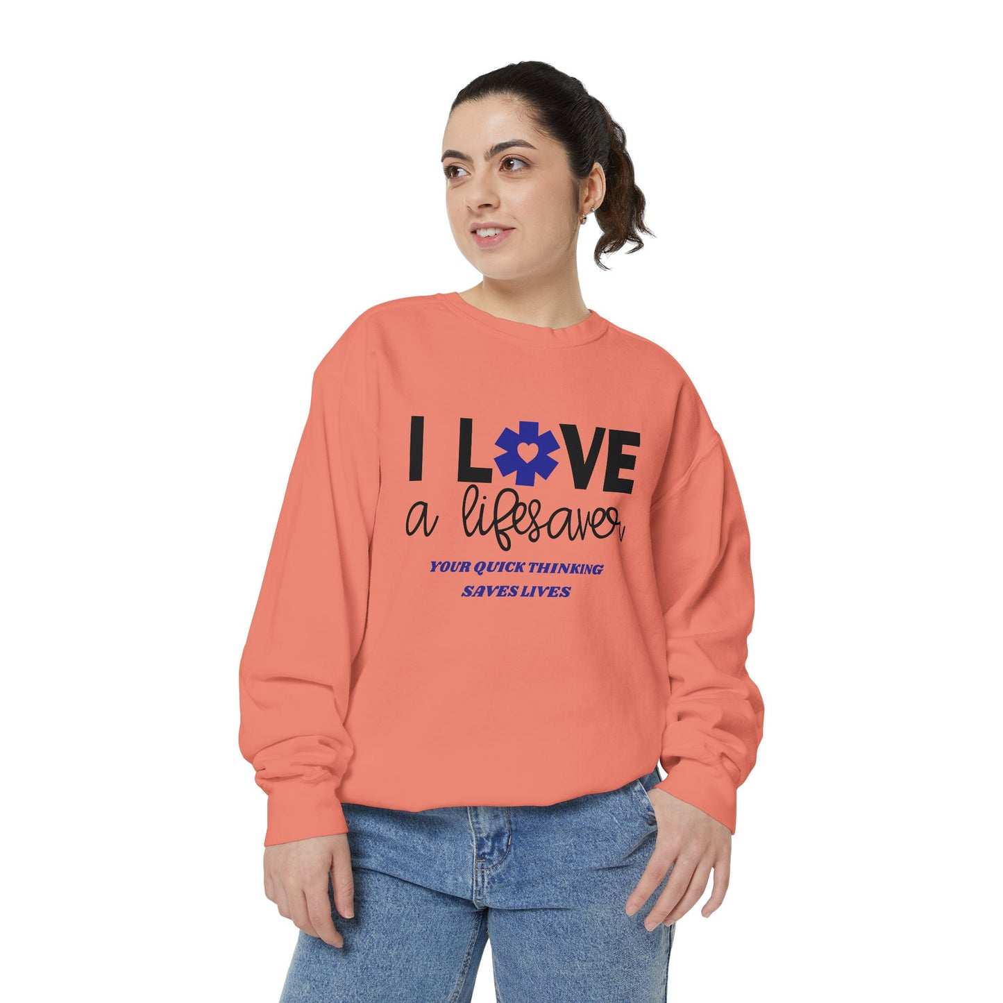 EMS Unisex Garment-Dyed Sweatshirt –Your quick thinking saves lives