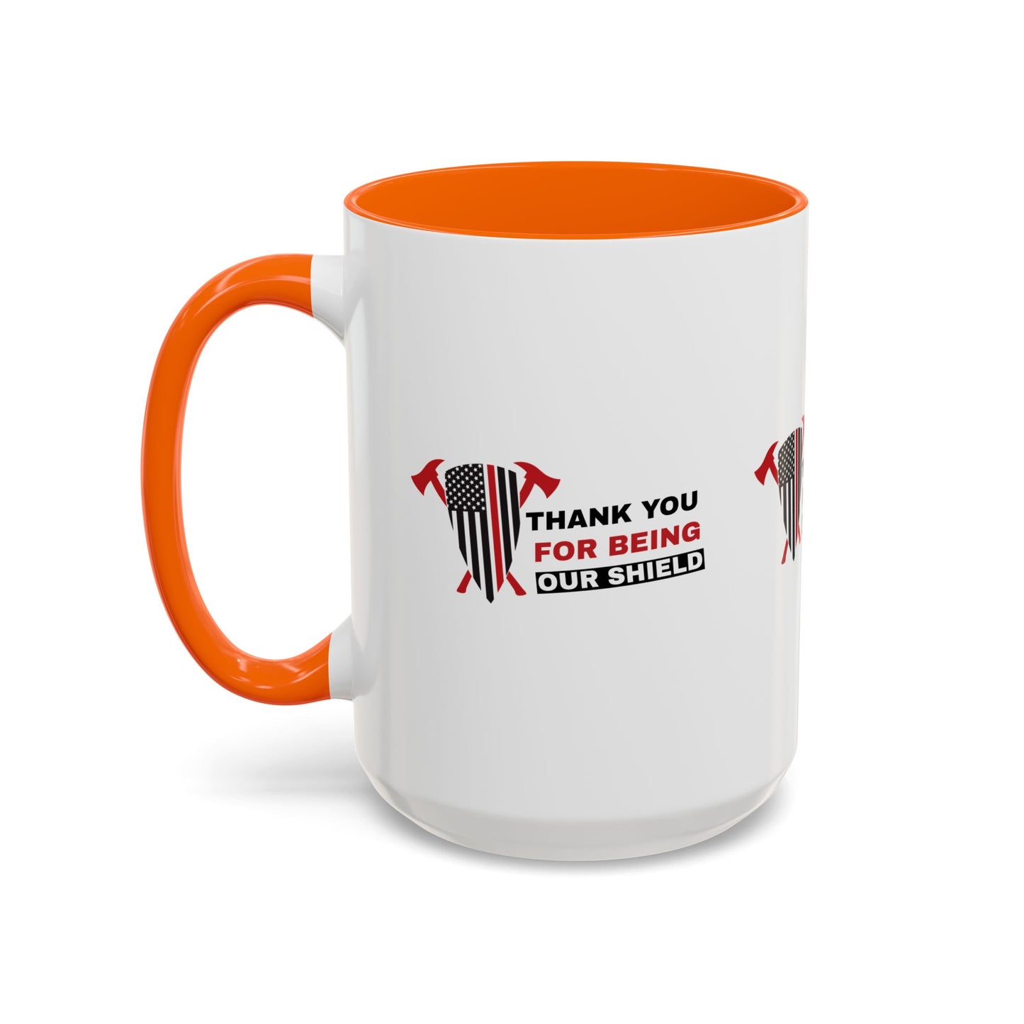 Firefighter Accent Coffee Mug – Thank you for being our shield