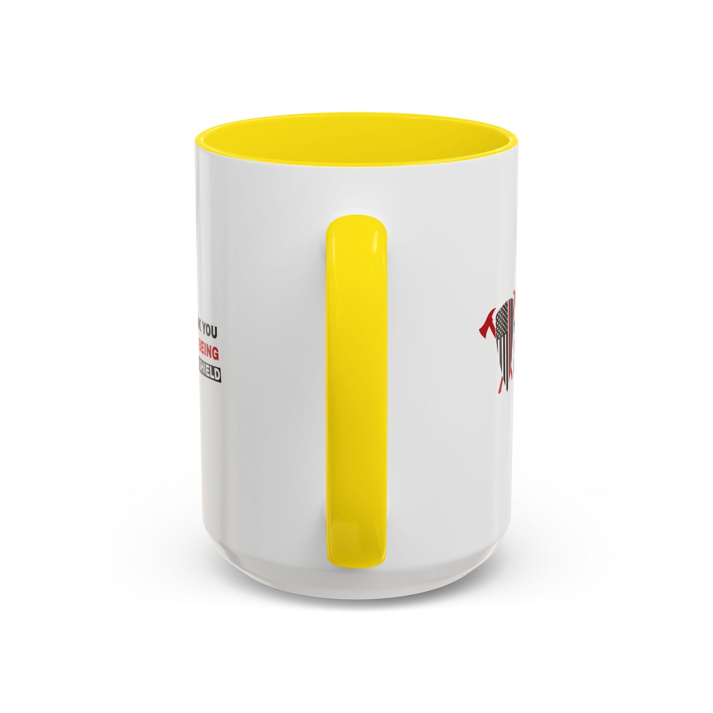 Firefighter Accent Coffee Mug – Thank you for being our shield