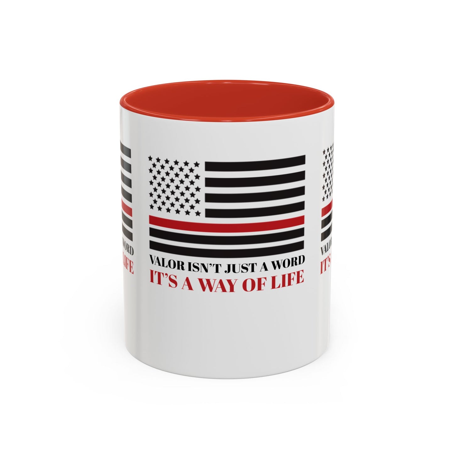 Firefighter Accent Coffee Mug – Valor isn’t just a word—it’s a way of life