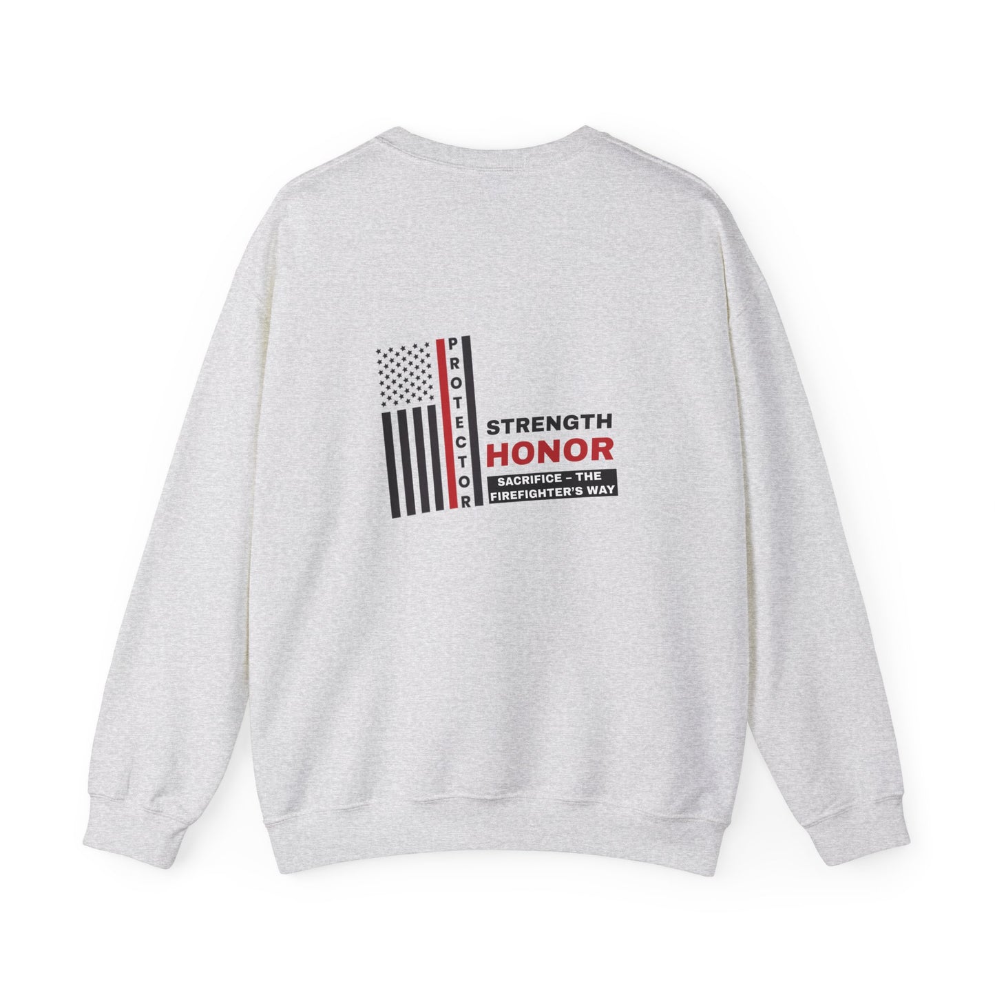 Firefighter Unisex Heavy Blend Crewneck Sweatshirt – Strength, honor, sacrifice – the firefighter’s way