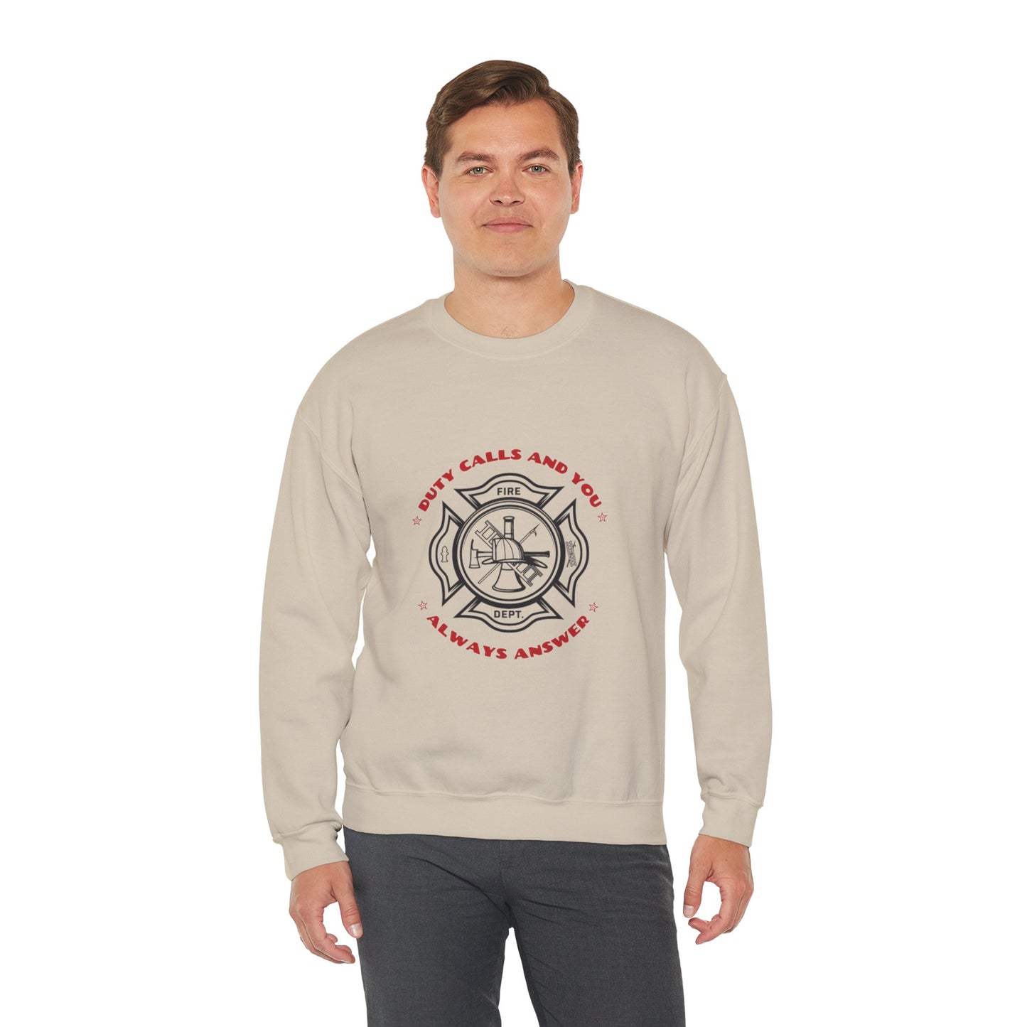 Firefighter Unisex Heavy Blend Crewneck Sweatshirt – Duty calls, and you always answer