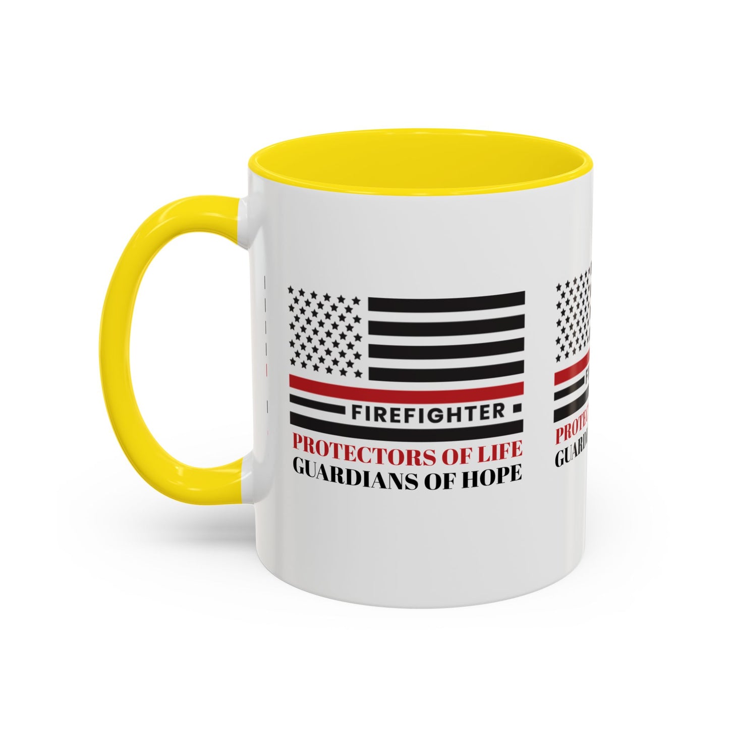 Firefighter Accent Coffee Mug – Firefighters: Protectors of life, guardians of hope