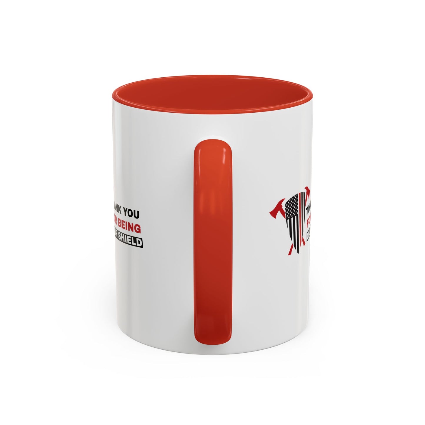 Firefighter Accent Coffee Mug – Thank you for being our shield