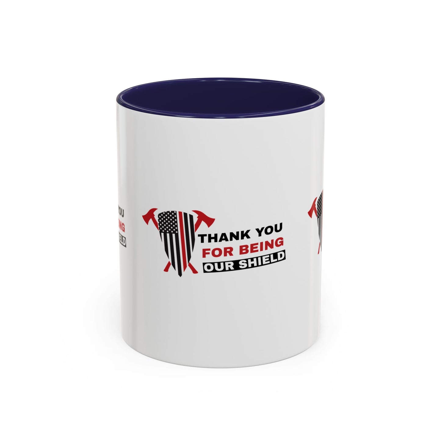 Firefighter Accent Coffee Mug – Thank you for being our shield