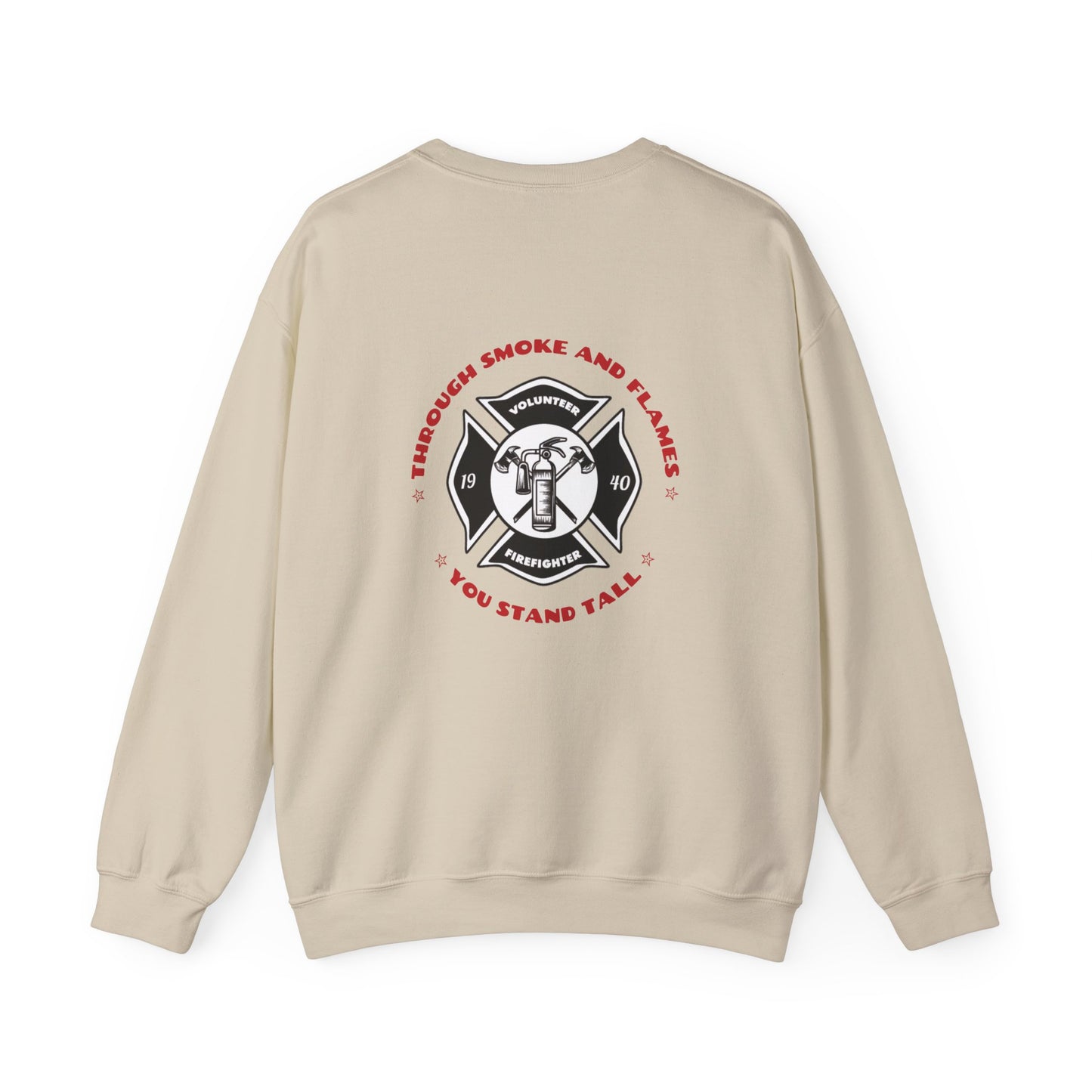 Firefighter Unisex Heavy Blend Crewneck Sweatshirt – Through smoke and flames, you stand tall