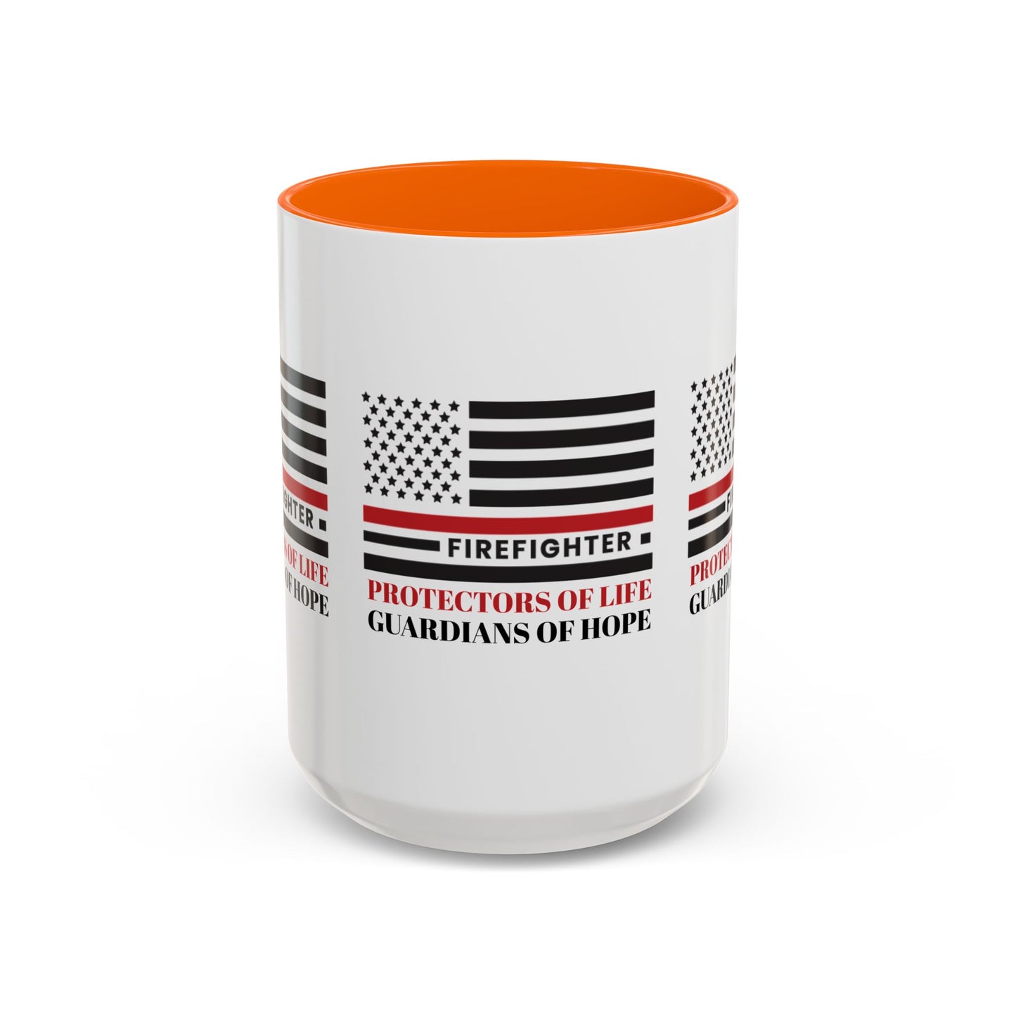 Firefighter Accent Coffee Mug – Firefighters: Protectors of life, guardians of hope