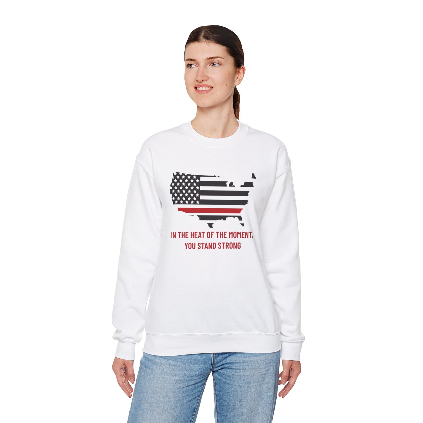 Firefighter Unisex Heavy Blend Crewneck Sweatshirt – In the heat of the moment, you stand strong