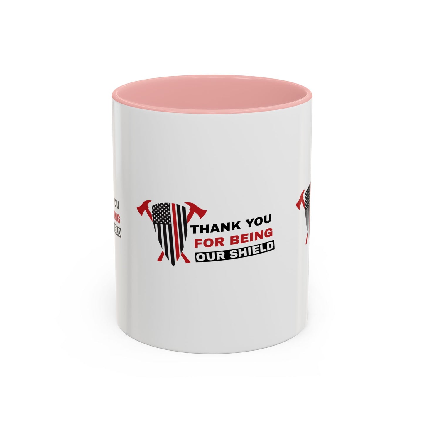 Firefighter Accent Coffee Mug – Thank you for being our shield
