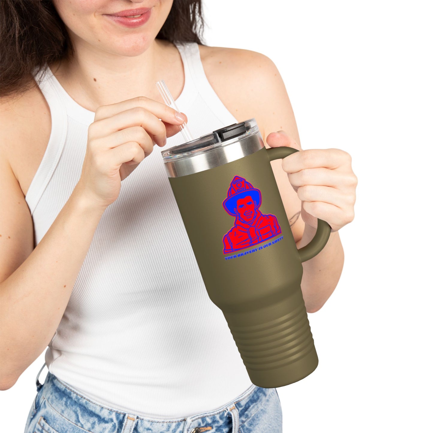 Firefighter Insulated Travel Mug, 40oz – Your bravery is our safety