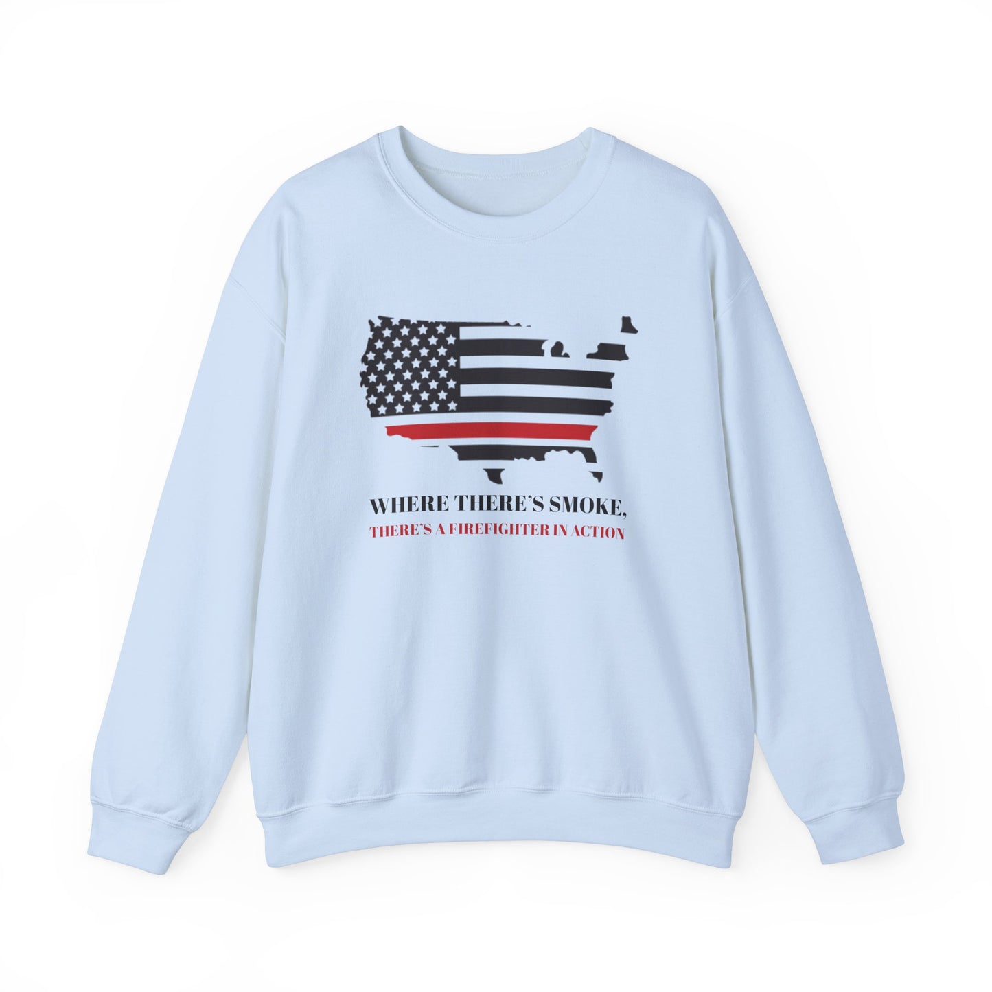 Firefighter Unisex Heavy Blend Crewneck Sweatshirt – Where there’s smoke, there’s a firefighter in action