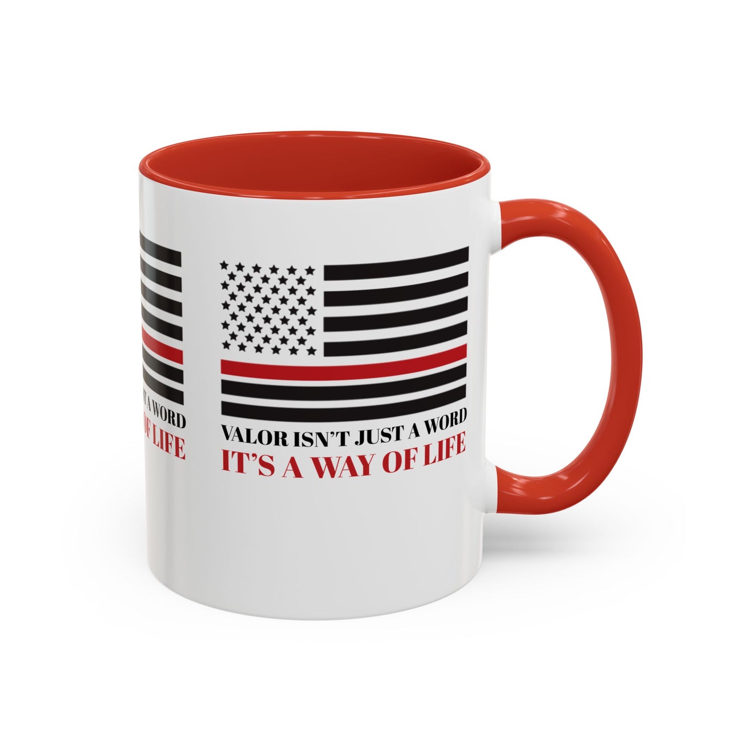 Firefighter Accent Coffee Mug – Valor isn’t just a word—it’s a way of life