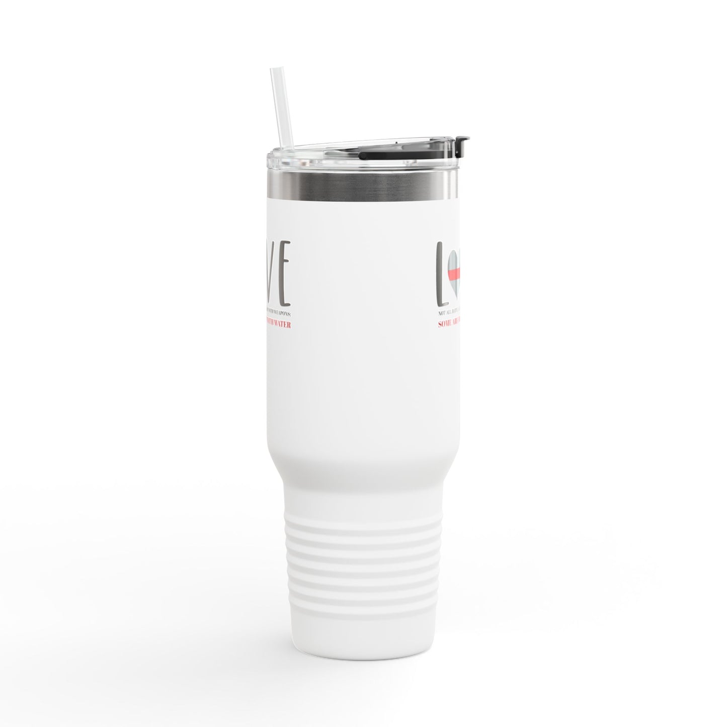 Firefighter Insulated Travel Mug, 40oz – Not all battles are fought with weapons; some are fought with water