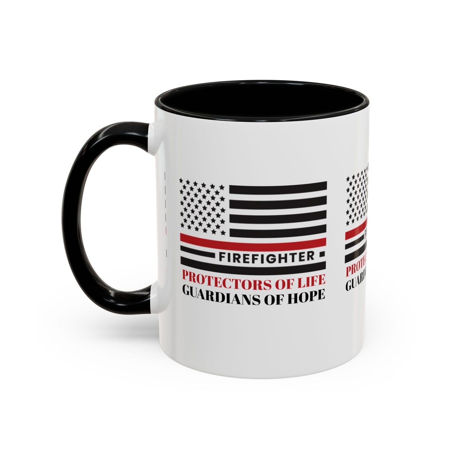 Firefighter Accent Coffee Mug – Firefighters: Protectors of life, guardians of hope