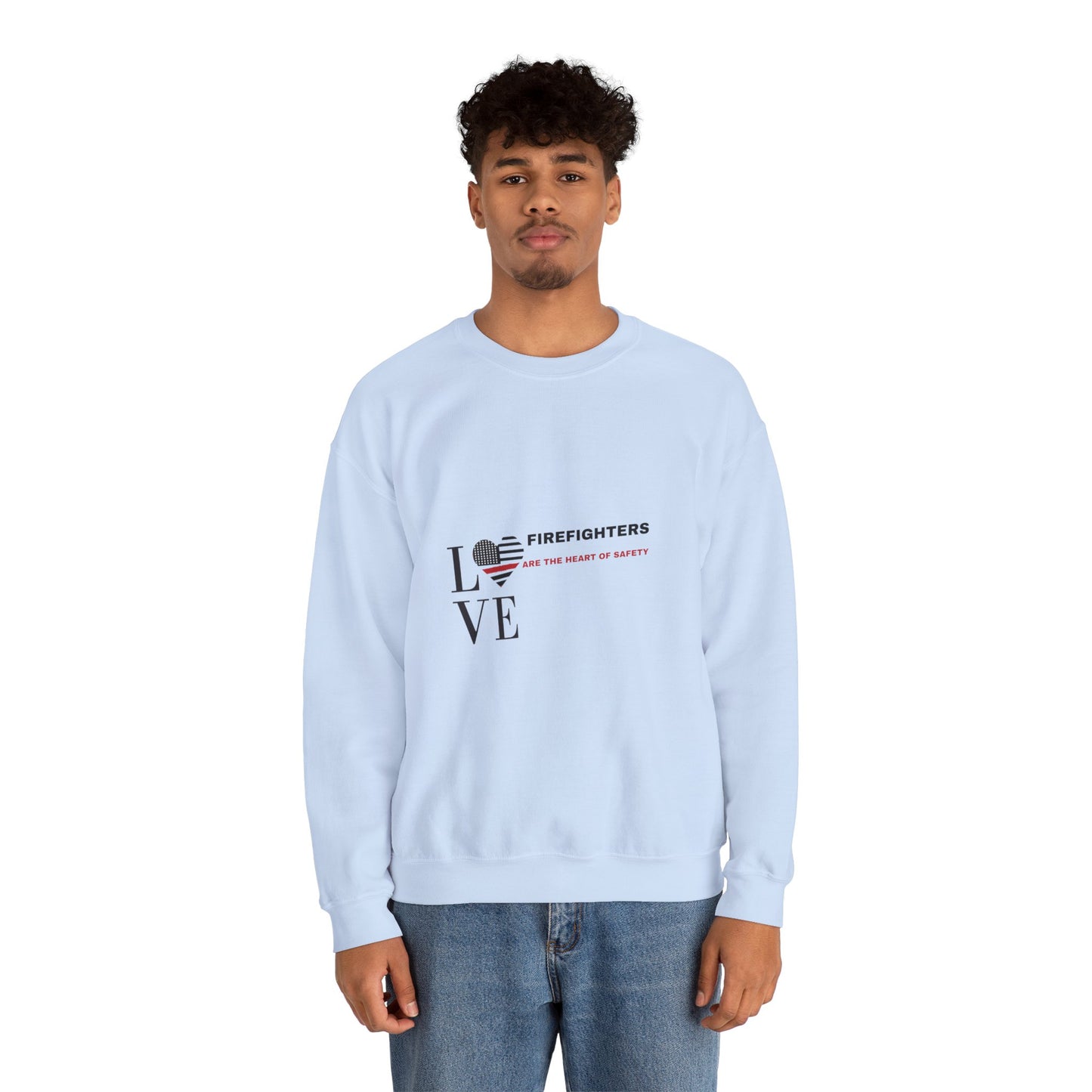 Firefighter Unisex Heavy Blend Crewneck Sweatshirt – Firefighters are the heart of safety