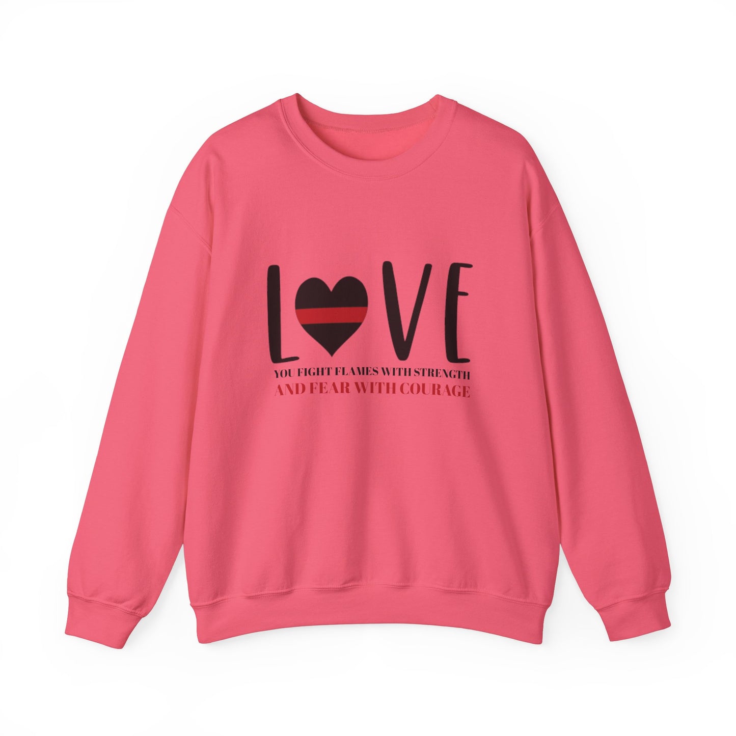 Firefighter Unisex Heavy Blend Crewneck Sweatshirt – You fight flames with strength and fear with courage