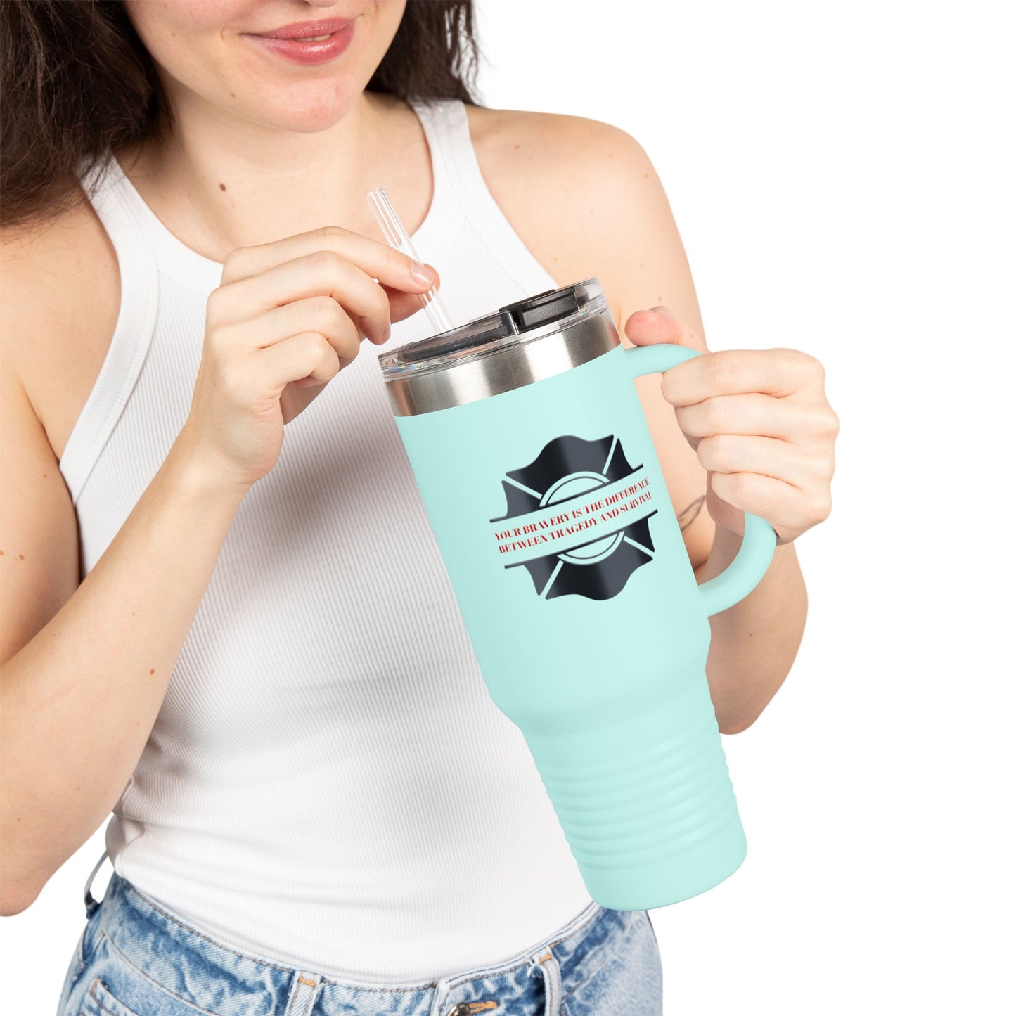 Firefighter Insulated Travel Mug, 40oz – Your bravery is the difference between tragedy and survival