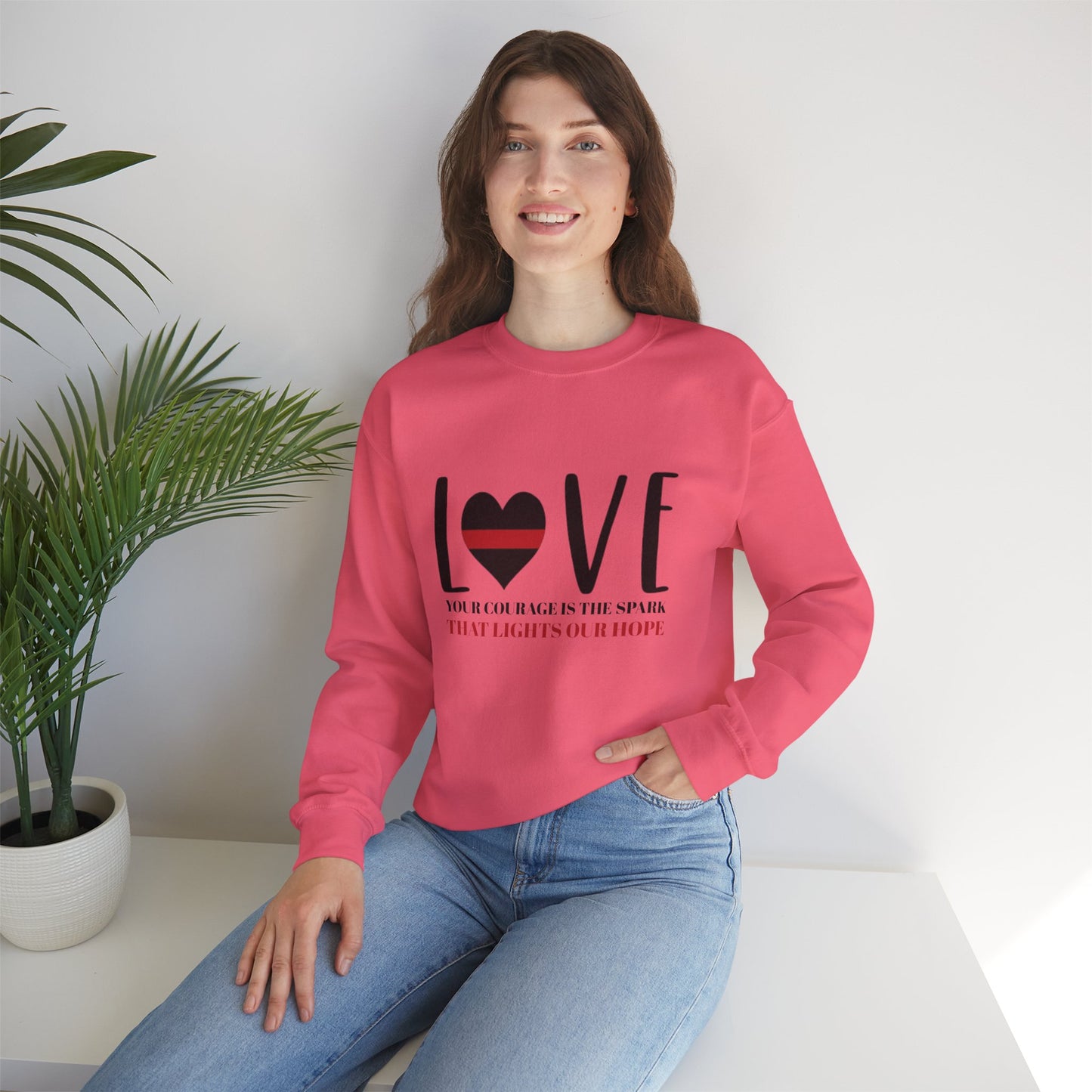 Firefighter Unisex Heavy Blend Crewneck Sweatshirt – Your courage is the spark that lights our hope