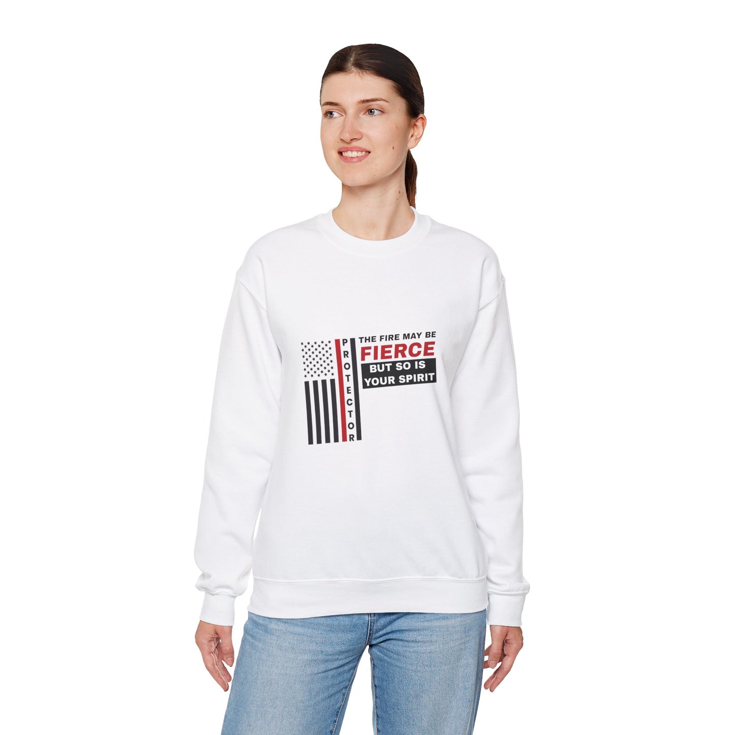 Firefighter Unisex Heavy Blend Crewneck Sweatshirt – Not all heroes wear capes—some wear turnout gear
