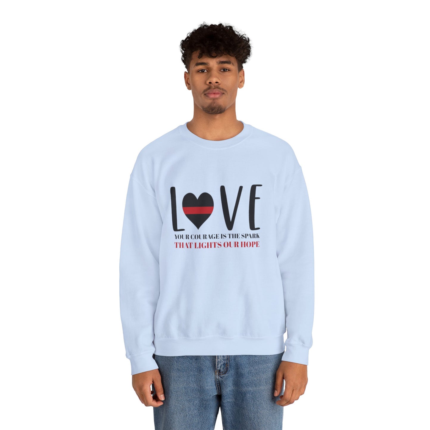 Firefighter Unisex Heavy Blend Crewneck Sweatshirt – Your courage is the spark that lights our hope